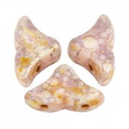 Les perles par Puca® Hélios beads Opaque mix rose/gold ceramic look 03000/15695
